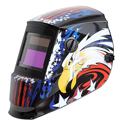 Antra AH6-260-6217 Solar Power Auto Darkening Welding Helmet with AntFi X60-2 Wide Shade Range 4/5-9/9-13 with Grinding Feature Extra lens covers Good for Arc Tig Mig Plasma