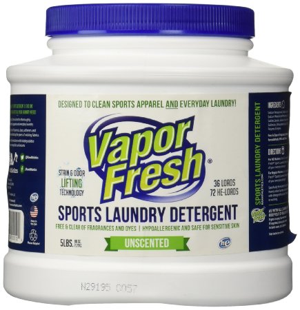Vapor Fresh Laundry Detergent Powder, HE-safe, Free & Clear, No Scent, 5 lb