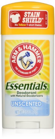Arm & Hammer Essentials Solid Deodorant, Unscented,2.5 oz, 6 Count