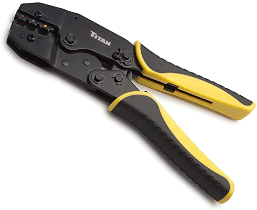 Ratcheting Wire Terminal Crimper Tool for Insulated Terminals, Easy to Use (Fixed Jaw Crimper)