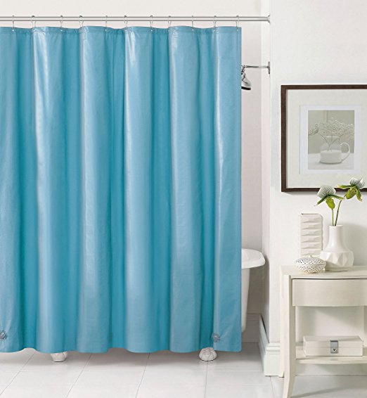 Ruthy's Textile Mildew-Free PEVA 6 Gauge heavy weight Shower Liner 72" x 72" (Sea Foam)