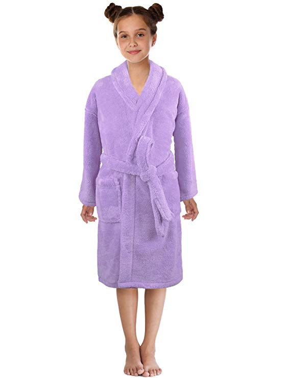 Ultra-Soft Plush Shawl Robes for Boys and Girls