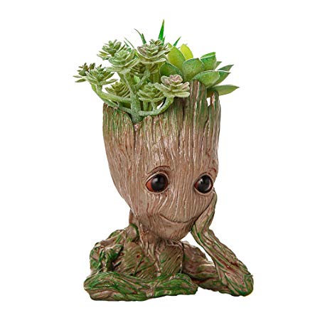 Akarden Groot Planter Pot, Guardians of The Galaxy, Tree Man Flower Pot, Pen Holder, Perfect for Tiny Succulent Plants and Best Gifts for Kids
