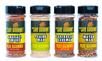 All Natural Paleo Spices GOURMET Set - No MSG, No Artificial Preservatives And Gluten Free - Perfect For Grilling, Baking, Roasting, Sautéing - 4 Pack Blend - By The Cave Gourmet