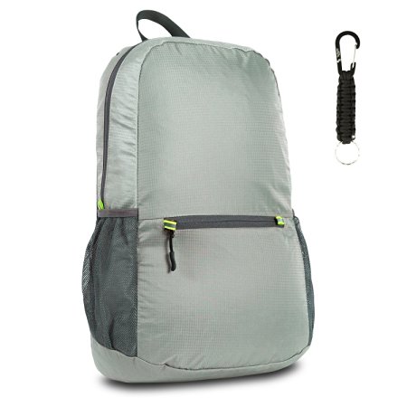 The Friendly Swede 25L Ultralight Packable Backpack Daypack with Paracord Keychain