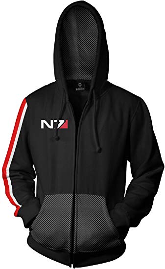 JINX Mass Effect Men's N7 Logo Deluxe Zip-Up Hoodie