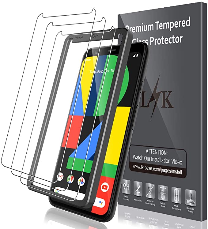 LK [3 Pack] Screen Protector for Google Pixel 4, Tempered Glass [Anti-Scratch] [Case Friendly] 9H HD Clear Natural Touch Double Defence Technology Film for Google Pixel 4