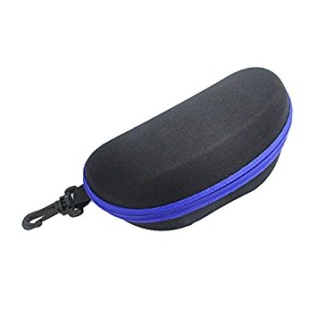 ACE 6.30"*3.35"*2.56" Zipper Eye Glasses Sunglasses Hard Case Box Portable Protector (Blue)