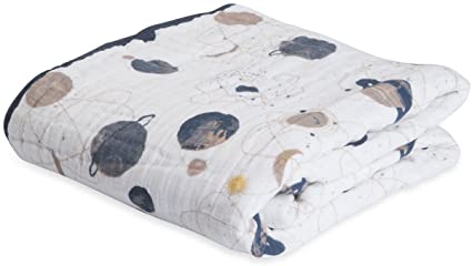 Little Unicorn – Planetary Cotton Muslin Quilt Blanket | 100% Cotton | Super Soft |Babies and Toddlers | Large 47” x 47” | Machine Washable