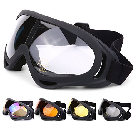Laho UV Protection Ski Goggles Outdoor Sports Ski Glasses CS Army Tactical Military Goggles Windproof Snowmobile Bicycle Motorcycle Protective Glasses
