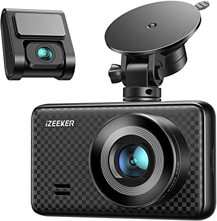 iZEEKER 2.5K UHD Dual Dash Cam Front and Rear, 3" IPS Display Car Dashboard Camera Recorder with Sony IMX335 Sensor, G-Sensor, Motion Detection, Parking Monitor, Loop Recording, WDR, Supports 128GB