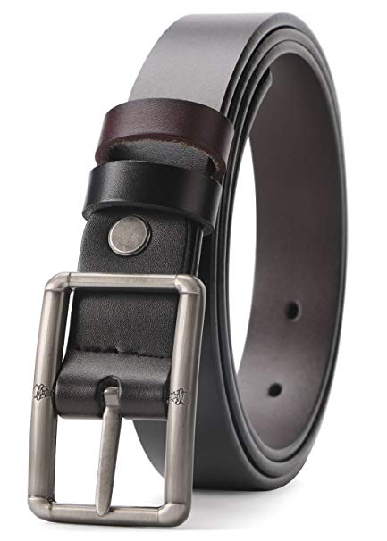 Women Leather Reversible Belt for Jeans Dress Pants Casual Ladies Belt for Girls with Solid Buckle By JASGOOD