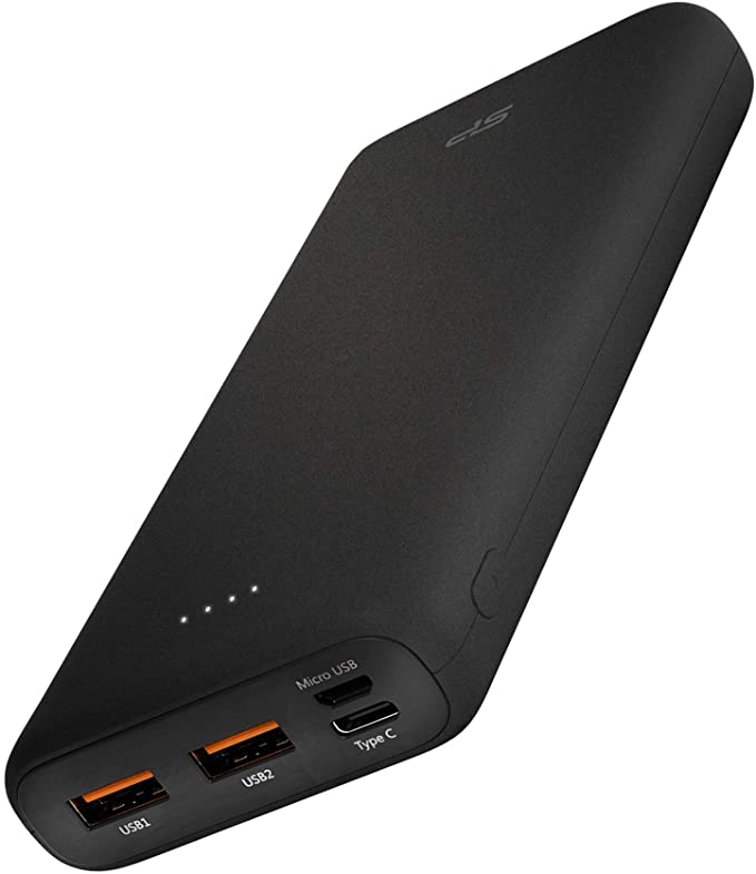 Silicon Power USB C Power Bank 20000mAh, Portable Charger with Quick Charge 3.0, Battery Pack Compatible with Nintendo Switch, iPhone 11/Xs/XS Max/XR, iPad Pro 2018, Samsung, C20QC, Black