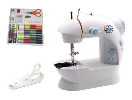 Michley Lil' Sew & Sew LSS-202 Combo Mini Sewing Machine, Electrical Scissors and 42-Piece Sewing Kit