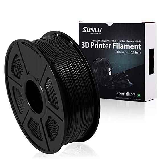 SUNLU 3D Printer Filament TPU, 1.75mm TPU Filament, 3D Printing Filament Low Odor, Dimensional Accuracy  /- 0.02 mm, 2.2 LBS (1KG) Spool 3D Filament for 3D Printers & 3D Pens, Black TPU