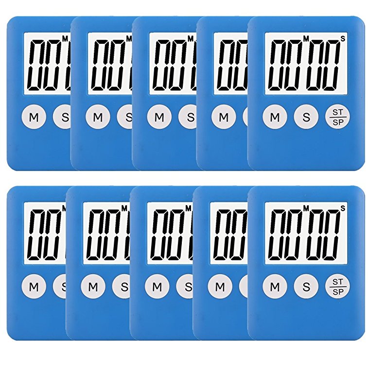 10 Pack Small Digital Kitchen Timer Magnetic Countdown Up Minute Second Timer