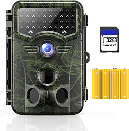 Vikeri 4K 32MP Trail Camera, Game Camera with Night Vision 0.2 Trigger Time Motion Activated 120°Wide Camera Lens, IP66 Hunting Camera with 40pcs No Glow Infrared LEDs 2.4''LCD for Wildlife Monitoring