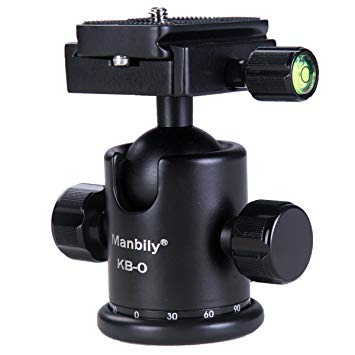 Damping Ball Head, Manbily Professional Photography Camera Tripod Mount Ballhead, 360 Degree Rotatable [Panoramic Head], 3D Head with [1/4 Quick Release Plate] [Dual Bubble Level] for DSLR & Camcorder