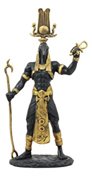 Ebros Egyptian God Ibis Headed Thoth Holding Was And Ankh Statue 12"Tall Deity Patron of Magic Technology Knowledge and Riddles