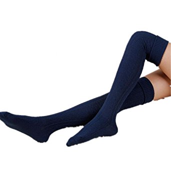 Womens Knee Leg Warmer Sock Leggings Knit High Thigh Booties Stockings