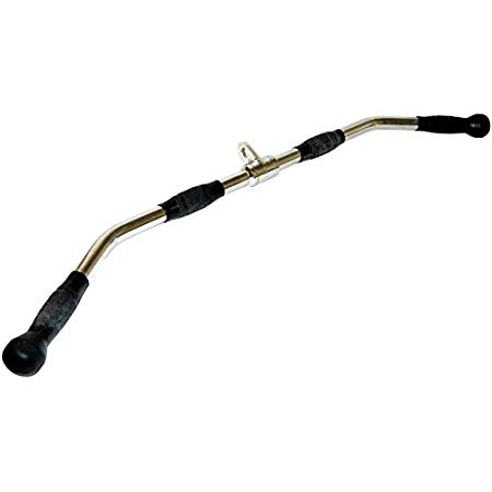 CAP Barbell Deluxe LAT Bar Cable Attachment with Rubber Handgrips, 36"