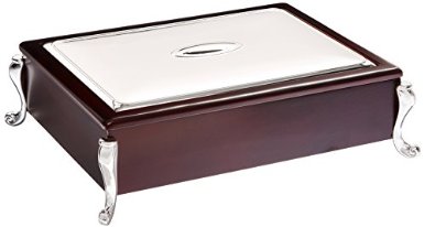 Elegance Silver 20401 Silver Plated and Wooden Tea Bag Chest