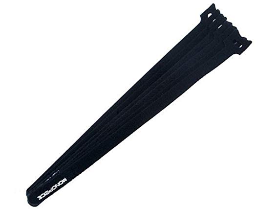 Monoprice Hook & Loop Fastening Cable Ties 13inch, 100pcs/Pack - Black