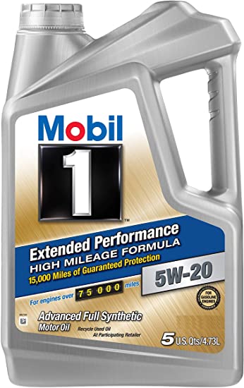 Mobil 1 Extended Performance High Mileage Formula Motor Oil 5W-20, 5 qt