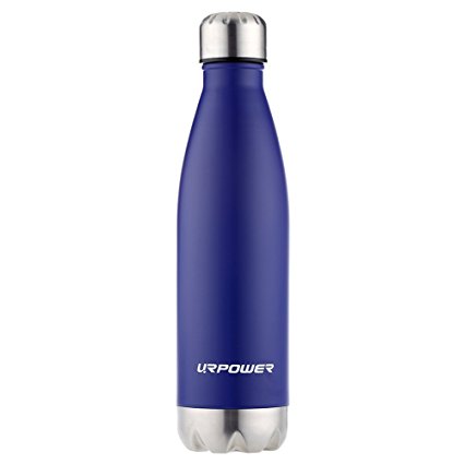 URPOWER Stainless Steel Water Bottle Vacuum Insulated Water Bottle Double Wall BPA Free Leak Proof Bottle for Hot & Cold Drinks Perfect Vacuum Bottle for Outdoor Hiking Cycling Camping Picnics -17oz