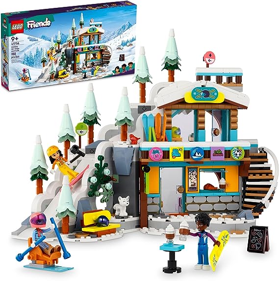 LEGO Friends Holiday Ski Slope and Café 41756 Building Toy Set, Creative Fun for Ages 9  with 3 Mini-Dolls and Lots of Accessories, A Gift for Kids Who Love Snow Sports or Role Playing