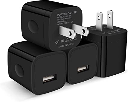 USB Charger Plug, FiveBox 4Pack 1Port 5W 1Amp Wall Charger Brick Box Power Adapter Cube Charging Block Base Compatible iPhone 14 13 12 11 Mini Pro Max SE X XR XS 6 6S 7 8 Plus, Samsung, Android, LG