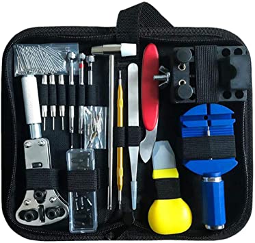 Professional 147pcs Watch Repair Kit Tools.Screwdriver Spring Bar Tool Set,Watch Opener and Link Remove.Comes with Carrying Case