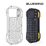 Blue Wind Newest Ultra Portable Lightweight Mini Wireless Bluetooth Keyboard Handheld with Touchpad for Apple Ios  Android  Windows Smartphones Tablets Ps3  Ps4 Laptop Notebook and Others Black