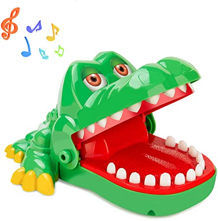iShyan Crocodile Teeth Toys Game for Kids, Crocodile Biting Finger Dentist Games with Sounds Funny Alligator Teeth Game