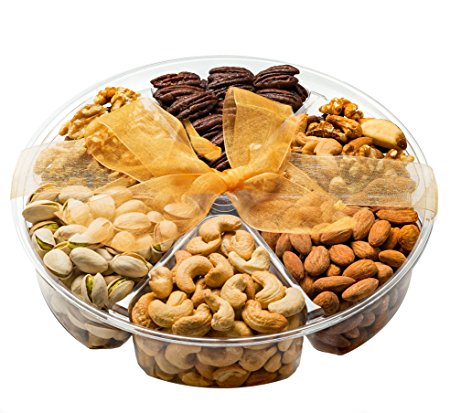 Freshly Roasted Nuts Gift Basket, Nut Gift Tray 6-section Medium Gift Tray