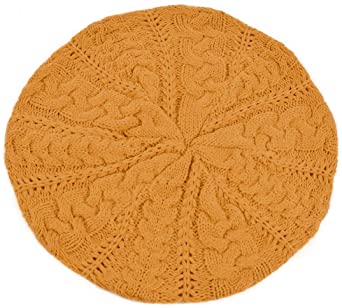 BG Soft Lightweight Crochet Beret for Women Solid Color Beret Hat - One Size Slouchy Beanie