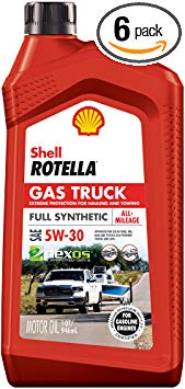 Shell Rotella Gas Truck Full Synthetic 5W-30 Motor Oil for Pickups and SUVs (1-Quart, Case of 6)