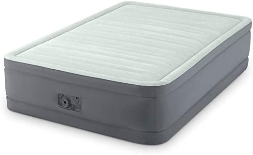 Intex PremAire I Fiber-Tech Elevated Dura Beam Technology Home Air Mattress Bed with Electric Built-in Pump, Full