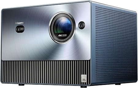 Hisense Cube C1 4K TriChroma Laser Smart Mini Projector, 1600 Luments, Dolby Vision, Dolby Atmos, HDR10/HLG, Built-in Alexa, Home Theatre Laser TV Projector