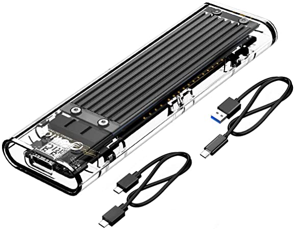 ORICO Transparent NVMe M.2 Enclosure Tool-Free USB3.1 Type-C Gen2 10Gbps to M.2 SSD Enclosure for Intel 660p/Samsung 970 EVO/Samsung970 Pro 2230/2242/2260/2280 PCIe NVMe M-Key SSD up to 2TB - Black