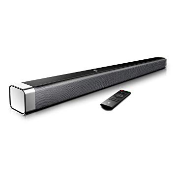 Sound Bar, BOMAKER 37-inch 2.0 Soundbar 110dB, Bluetooth Music Streaming, Home Theater Surround Sound System for TV, Wall Mountable, Optical, RCA Cable Included