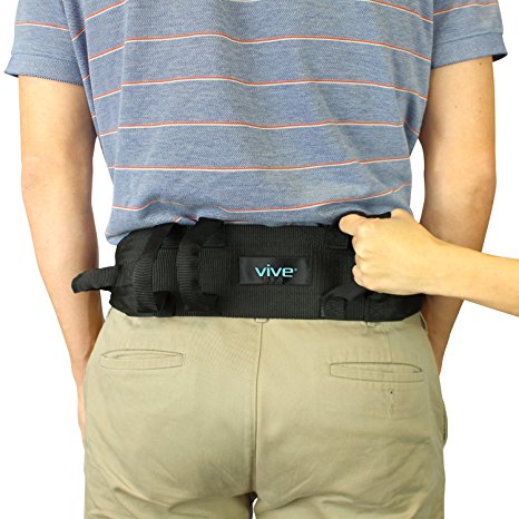 Transfer Belt With Handles by Vive - Medical Nursing Safety Gait Assist Device - Bariatrics, Pediatric, Elderly, Occupational & Physical Therapy - Long Gate Strap Quick Release Metal Buckle - 55 Inch