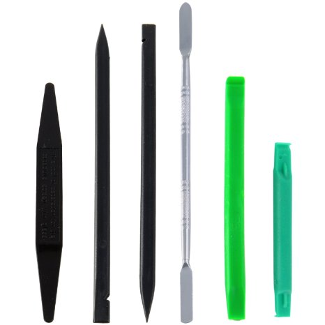 Set of 6 Professional Laptop LCD iPad iPod Nylon Non-Mar Spudgers and Metal Pry Open Repair Tool for Plastic Laptop Cell Tablet MP3 Player