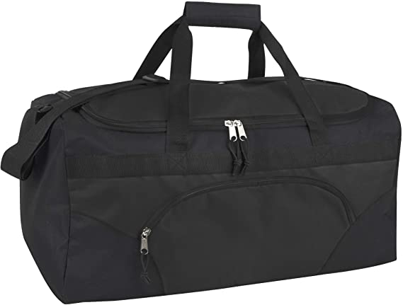 40 Liter, 22 Inch Duffle Bags for Women, Men, Travel Heavy Duty (Black)