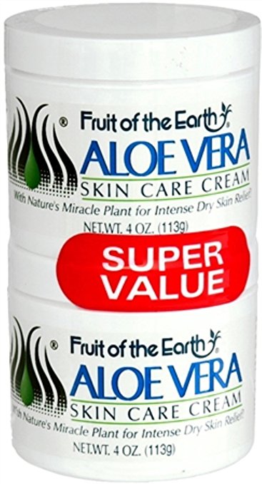 Fruit of the Earth Aloe Vera Cream 4 Oz. Jars(2 Pack)