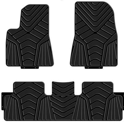Kaungka Heavy Rubber Car Front Floor Mats Compatible with 2017 2018 2019 Tesla Model 3 -All Weather and Season Protection Car Carpet