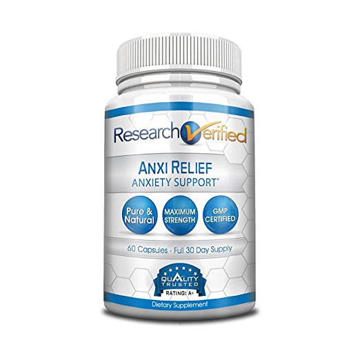 Research Verified AnxiRelief - #1 Supplement for Anxiety & Stress Relief - 100% Natural - with Valerian Root, 5-HTP, Magnesium, L-Theanine - Fast & Safe - 100% Money Back - 1 Bottle (Day)