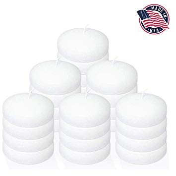 Floating Candles Set of 24 White Unscented Classic Floating Candles with 10 Hour Burn Time for Weddings, Parties, Special Occasions and Home Decorations