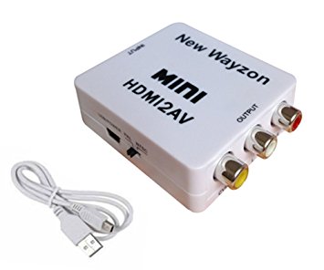 New Wayzon HDMI To RCA Composite AV  Audio Toslink Spdif Coax Mini Converter For TV/PC/PS3/Blue-Ray DVD 1080P(White)