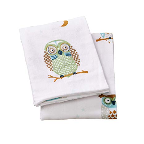 Home Fashion Designs Stratton Collection Extra Soft Printed 100% Turkish Cotton Flannel Pillowcases. Warm, Cozy, Lightweight, Luxury Winter Pillowcases Brand. (Standard, Hooting Owls)